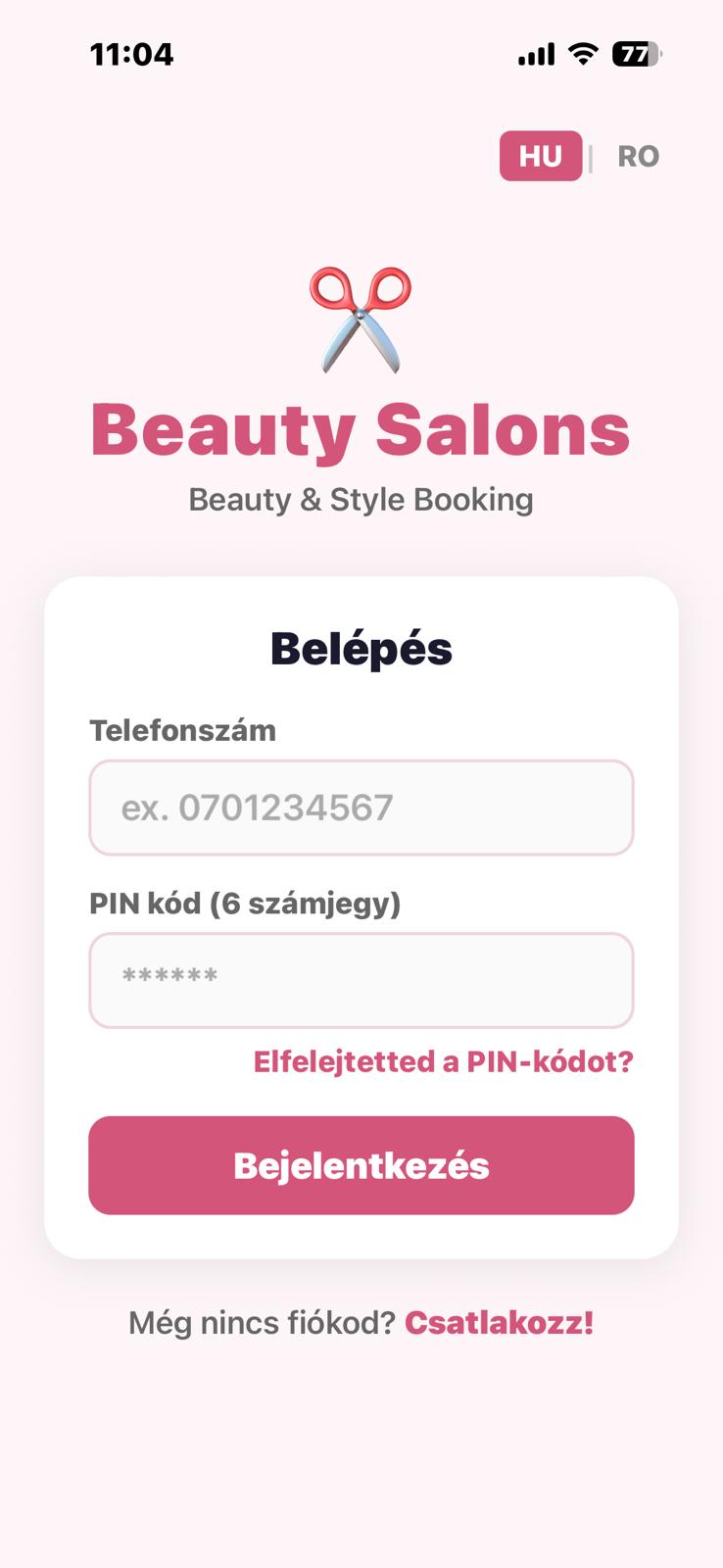 Csatlakozás új fiókkal