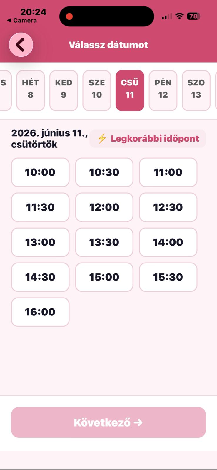 Naptár és szabad órák